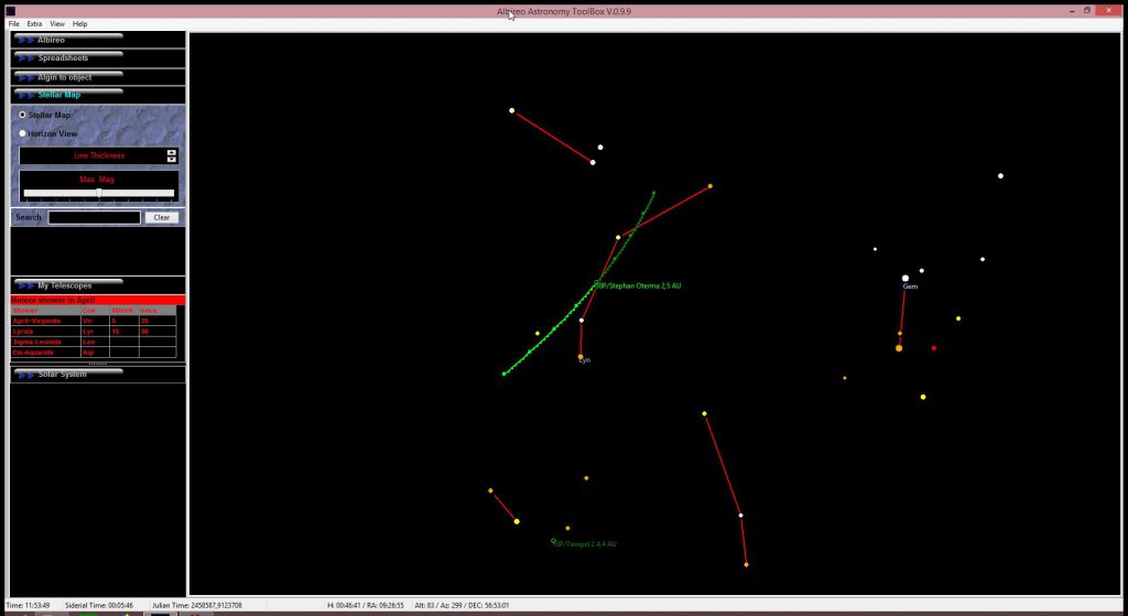Planet movement visuslisation