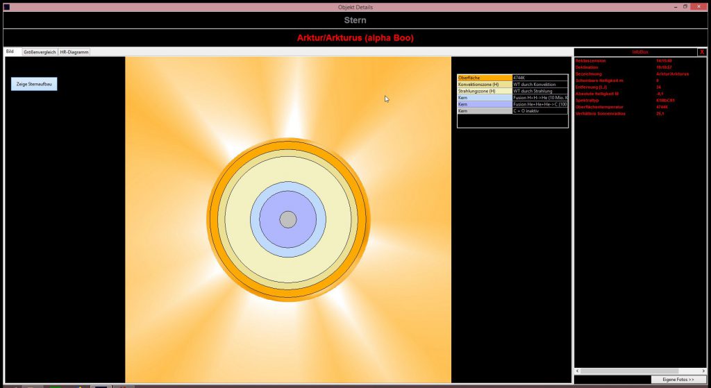 Albire0 0.9.9: visualisierung von Sternen