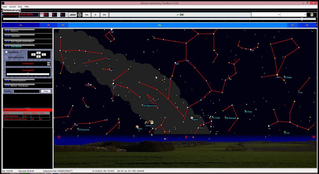 Himmelsansicht am 15. Juli 2019